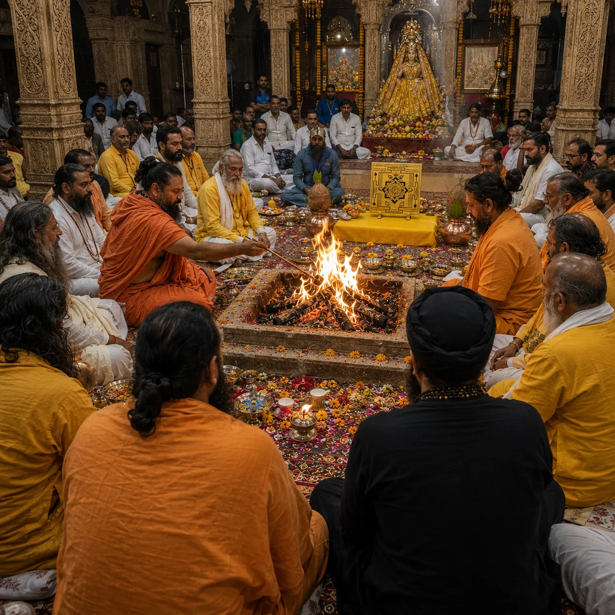 मंदिरनुमा स्थान में हवन