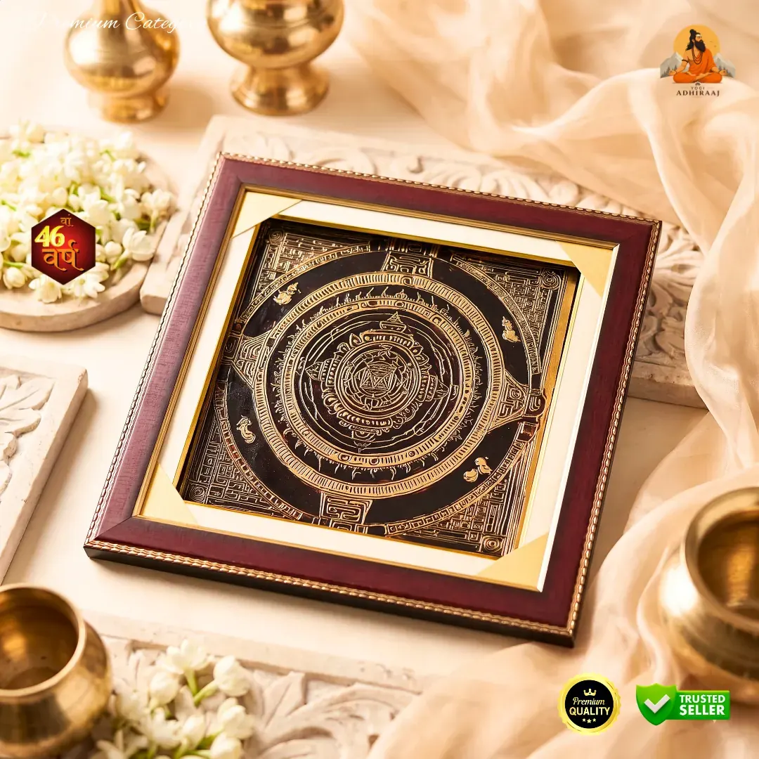 Dhan Aakarshan Mahayantra with jasmine and brass kalash