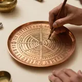 Yantra plate being prepared by hand