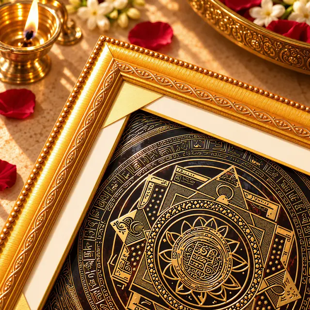 Vishesh Manokamna Mahayantra, close gold work
